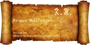 Kreps Márton névjegykártya