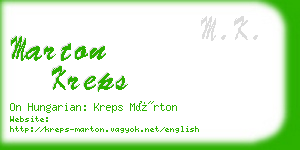 marton kreps business card